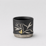 Obsidian Silver Zisha – Bamboo Relief Teacup