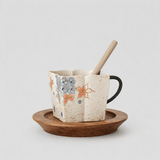 Golden Hydrangea — Square Petal-Rim Handled Mug