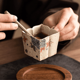 Golden Hydrangea — Square Petal-Rim Handled Mug