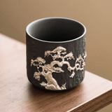 Obsidian Silver Zisha – Pine Cylindrical Teacup