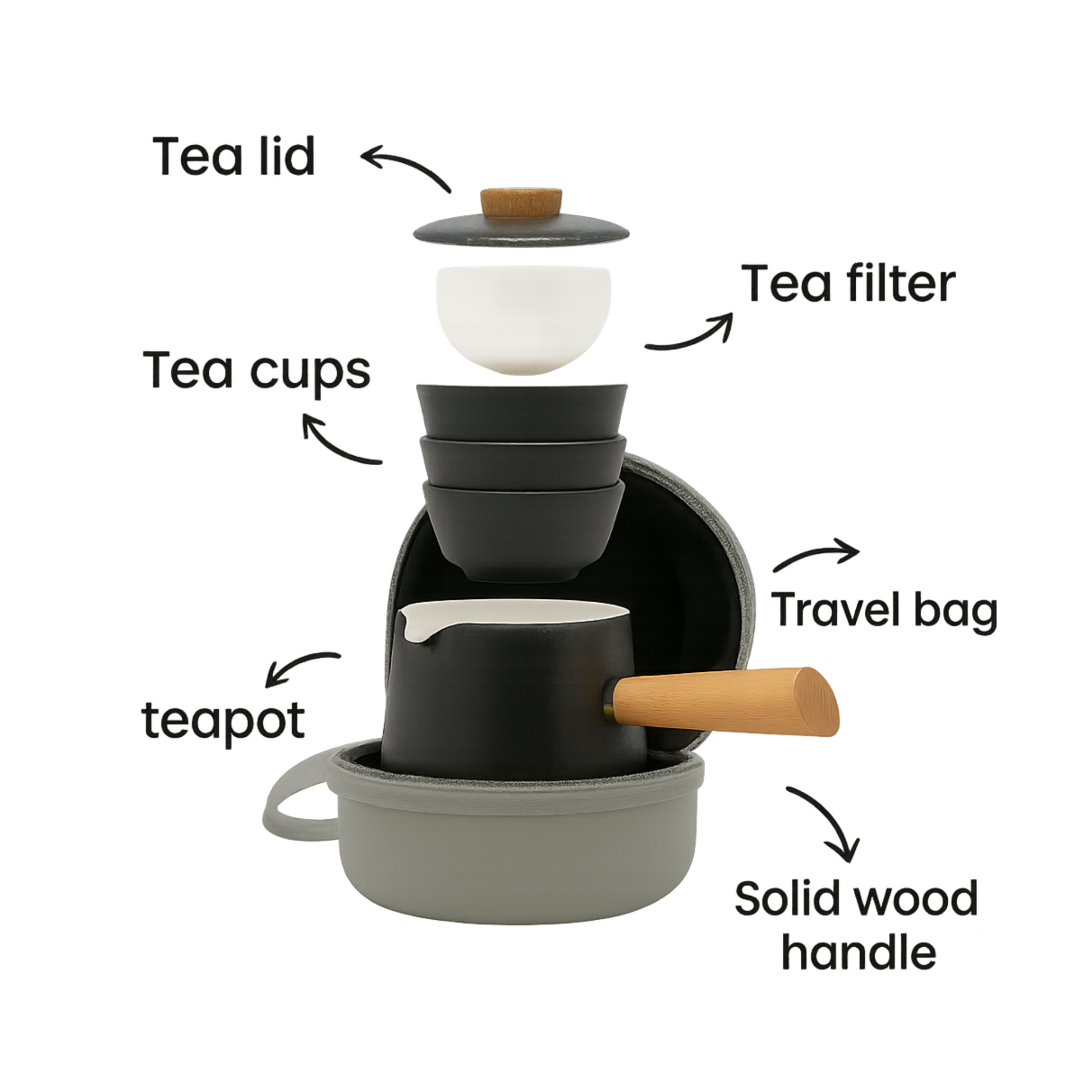 Ceramic Rotating Tea Set