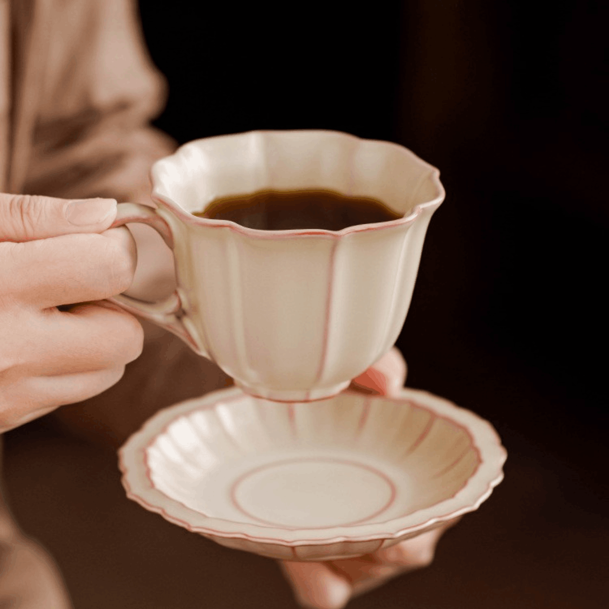 IvoryJade-Lotus Cup & Saucer