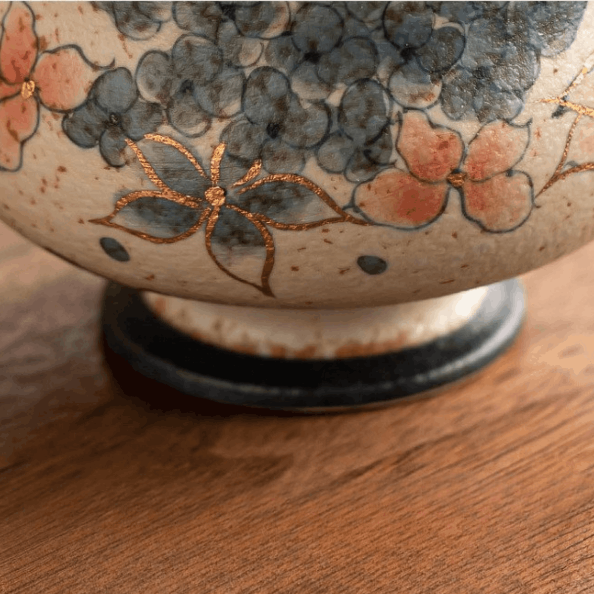 Golden Hydrangea — Tall Footed Round Teacup