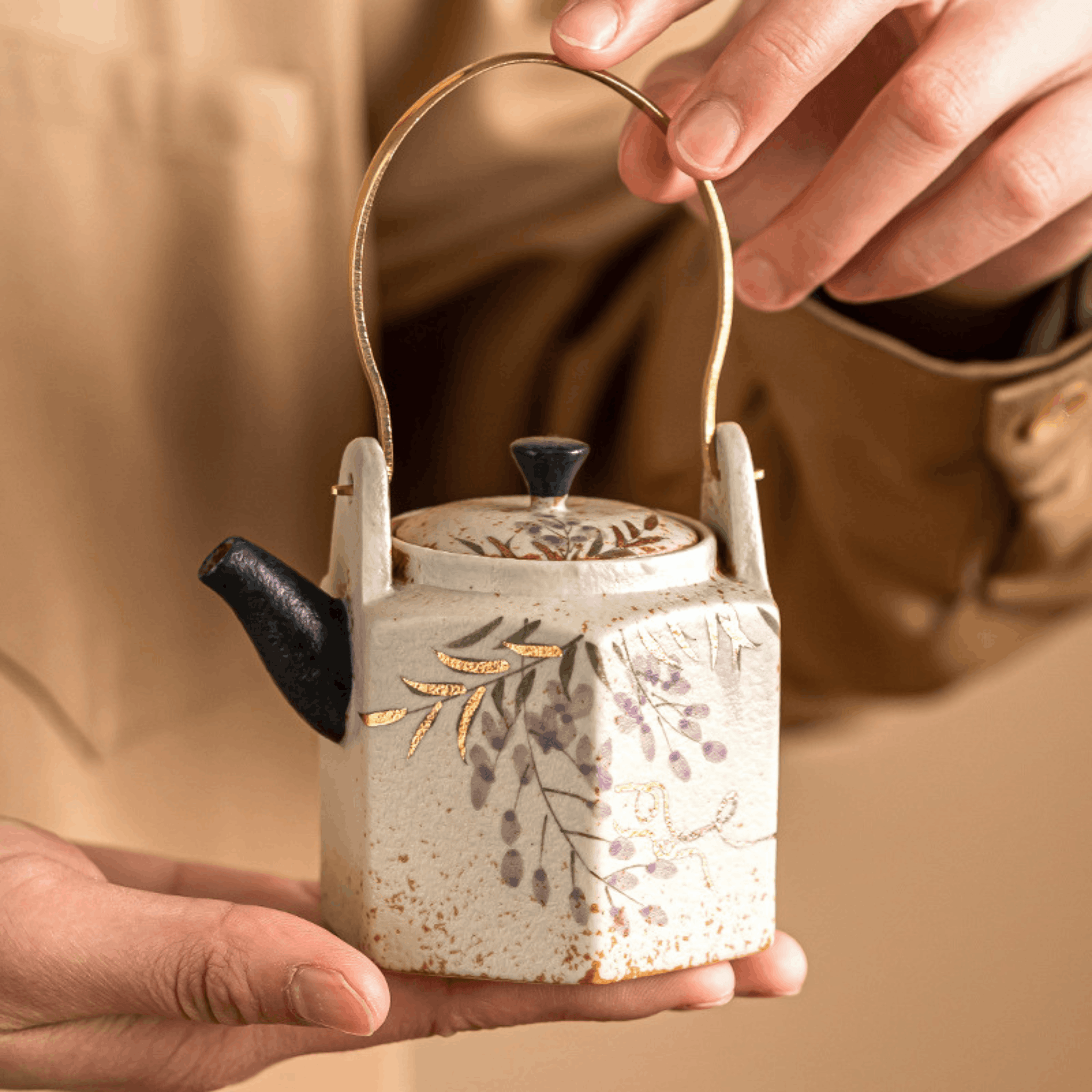 Wisteria Whisper – Hexa Handle Teapot