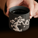 Obsidian Silver Zisha – Pine Cylindrical Teacup