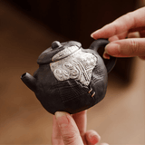 Obsidian Silver Zisha – Huiwen General Teapot