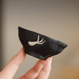 Obsidian Silver Zisha – Coiled Dragon Tea Bowl Cup