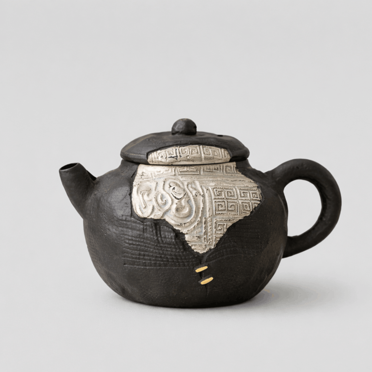 Obsidian Silver Zisha – Huiwen General Teapot