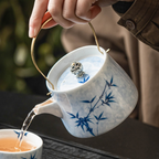 Ink Bamboo – Brass Handle Teapot