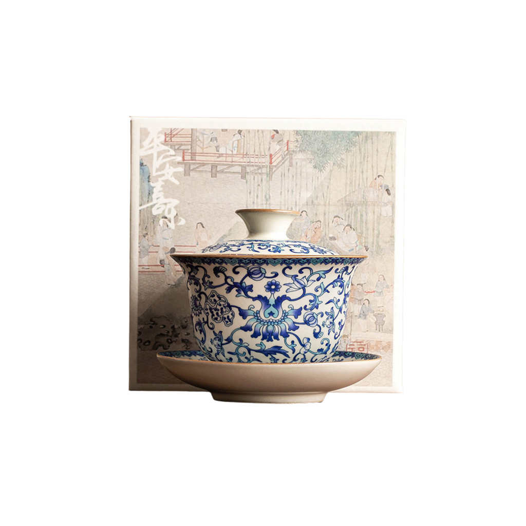 Blue and White Lotus – Porcelain Gaiwan