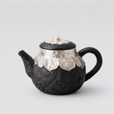 Obsidian Silver Zisha – Lotus Listening Teapot