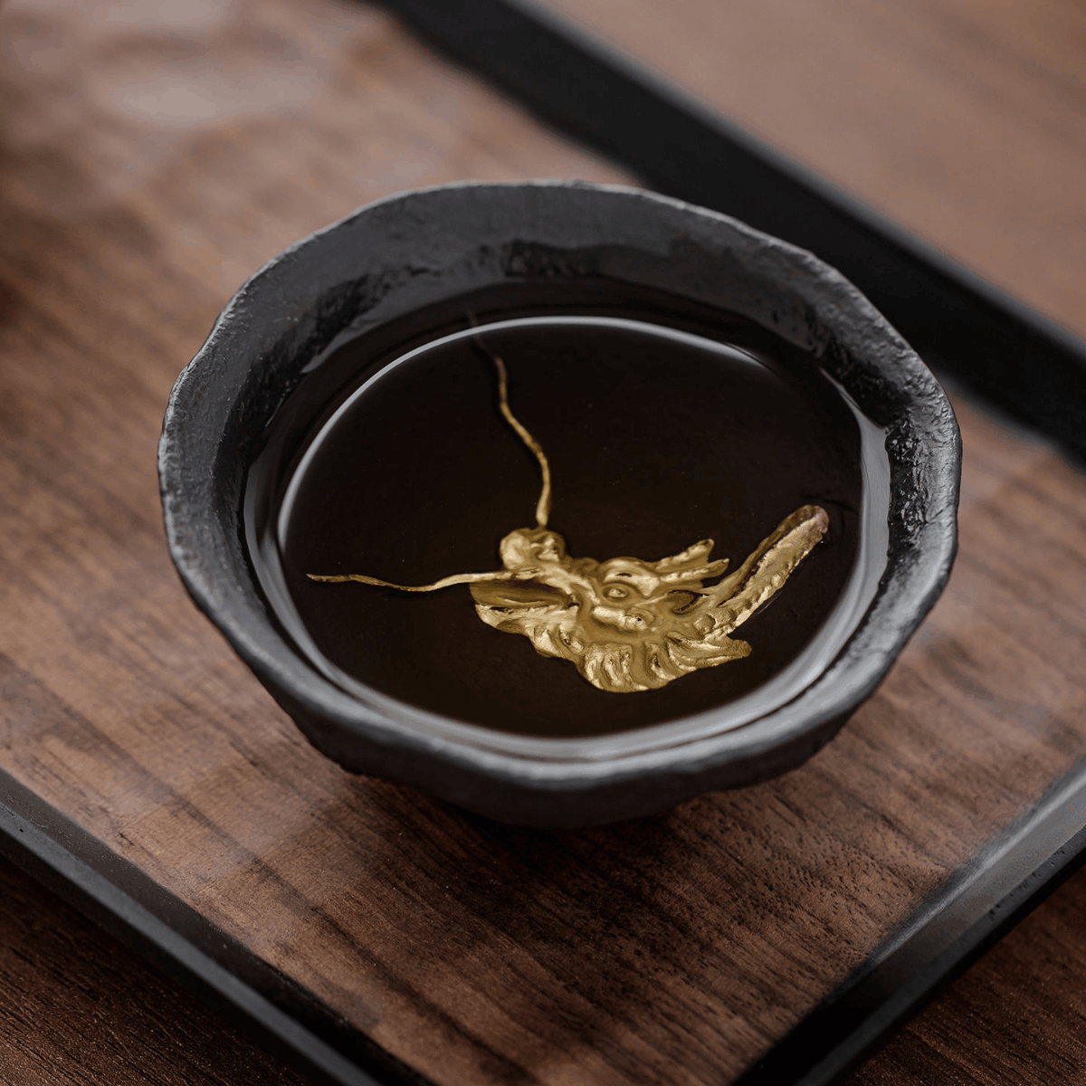 Obsidian Silver Zisha – Coiled Dragon Tea Bowl Cup