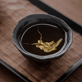 Obsidian Silver Zisha – Coiled Dragon Tea Bowl Cup