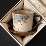 Ceramic mug with floral design in a decorative box