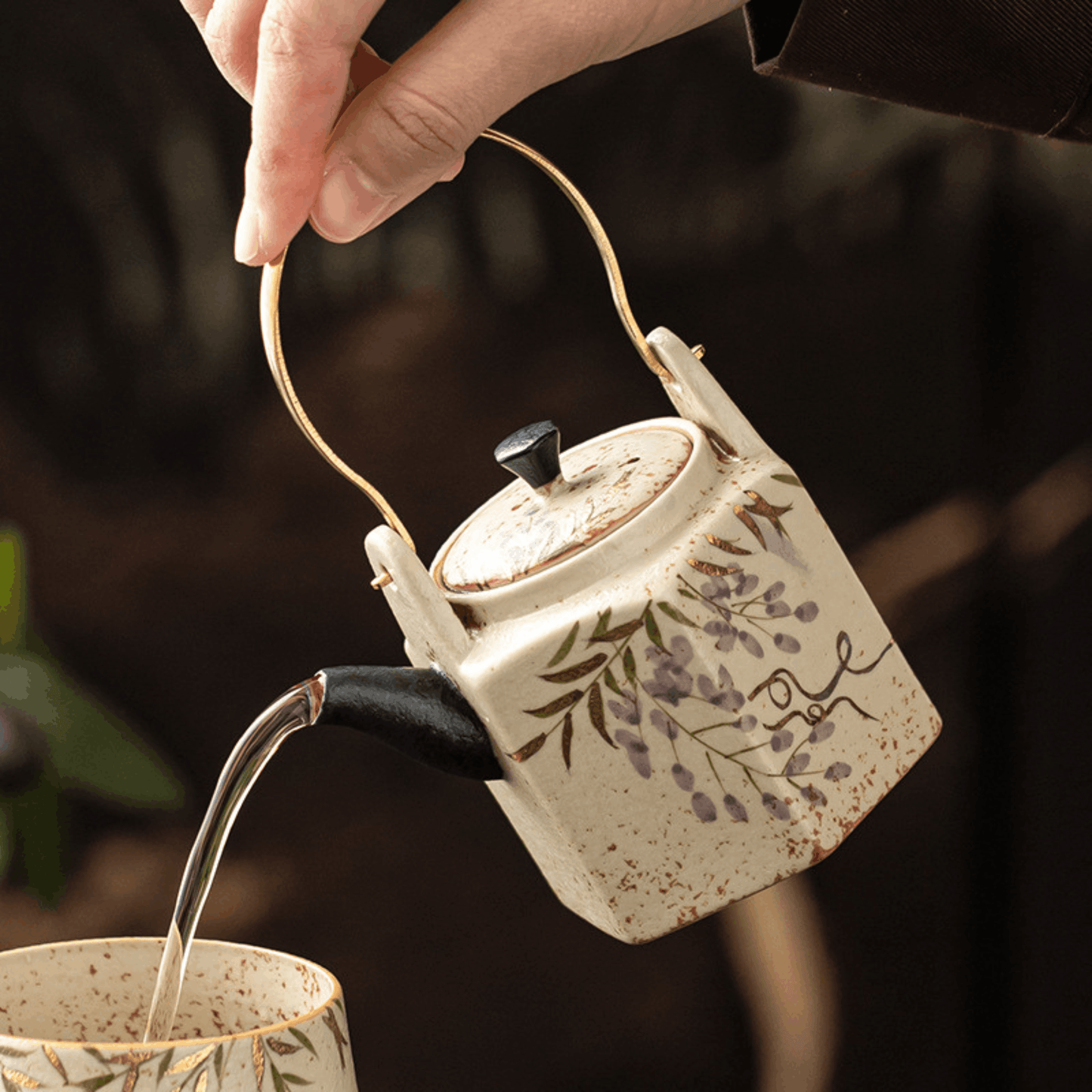 Wisteria Whisper – Hexa Handle Teapot