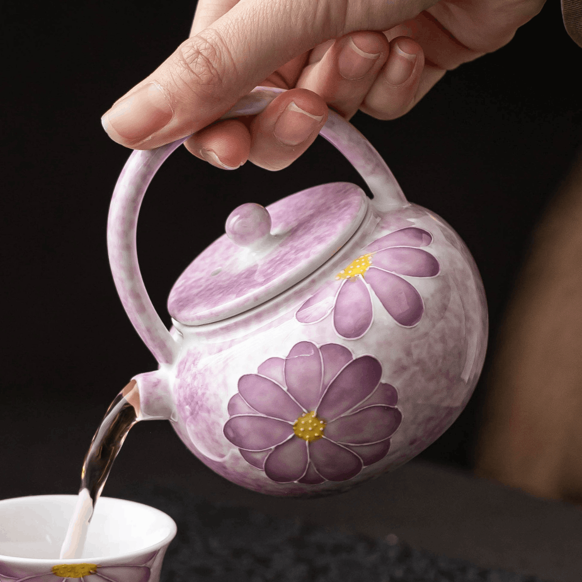 Amethyst Daisy – Arch Handle Teapot