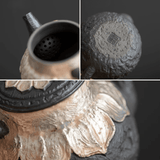 Obsidian Silver Zisha – Lotus Listening Teapot
