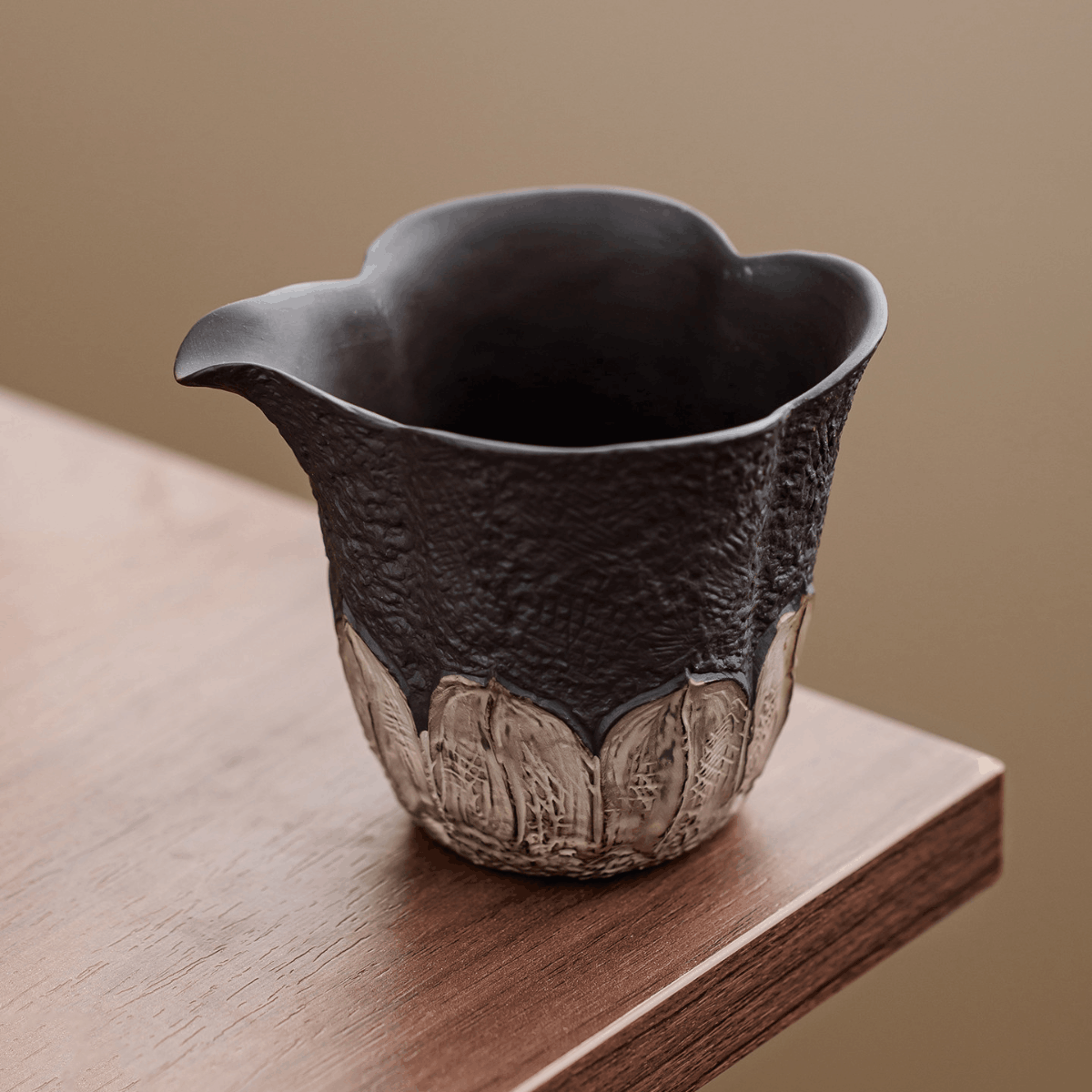 Obsidian Silver Zisha – Lotus Fairness Pitcher