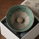 Moss-Jade Celadon Lotus Teacup