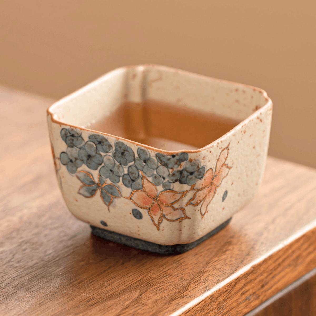 Golden Hydrangea — Square Teacup