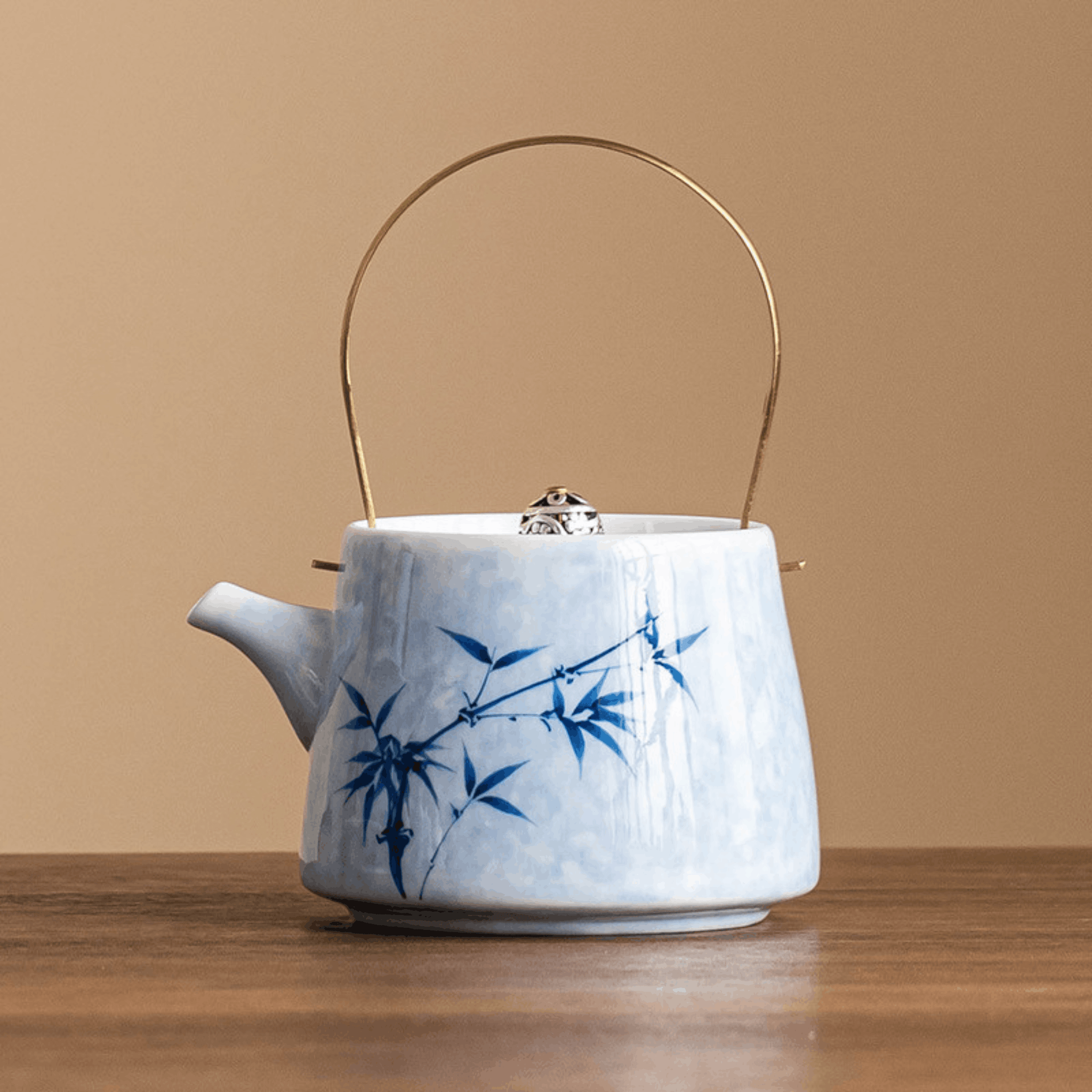 Ink Bamboo – Brass Handle Teapot