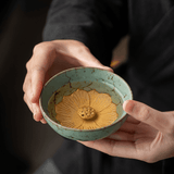 Moss-Jade Celadon Lotus Teacup