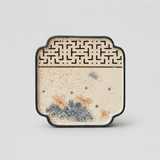 Golden Hydrangea — Square Ceramic Teapot Stand