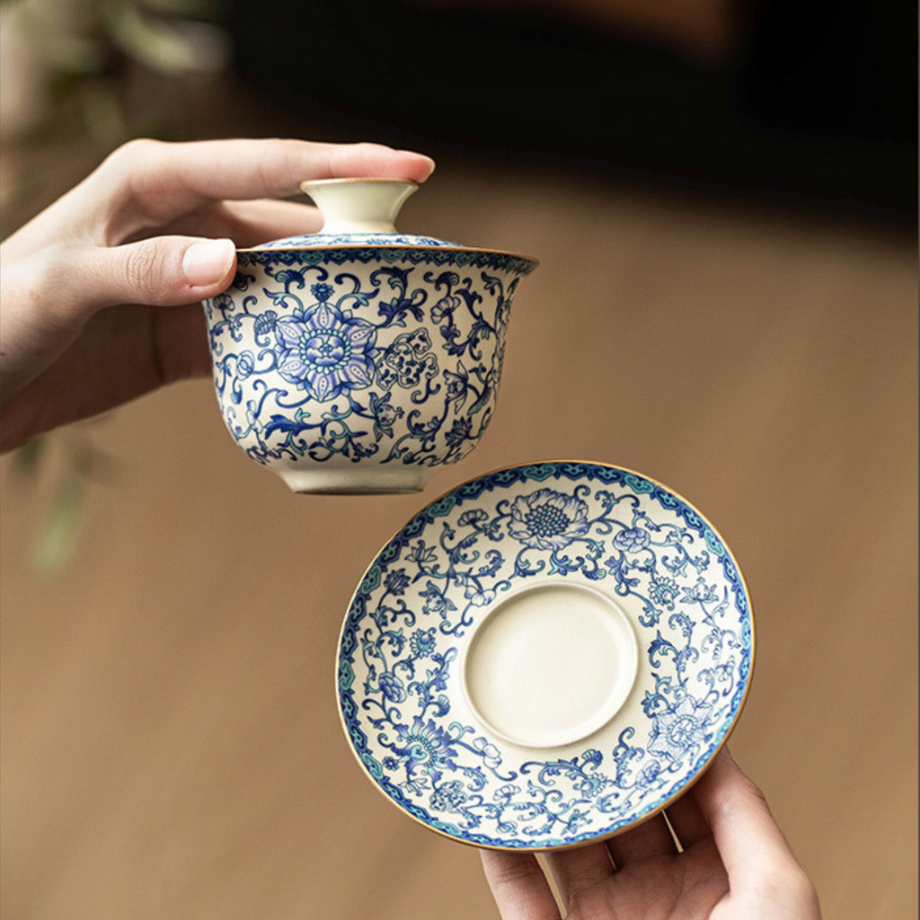 Blue and White Lotus – Porcelain Gaiwan