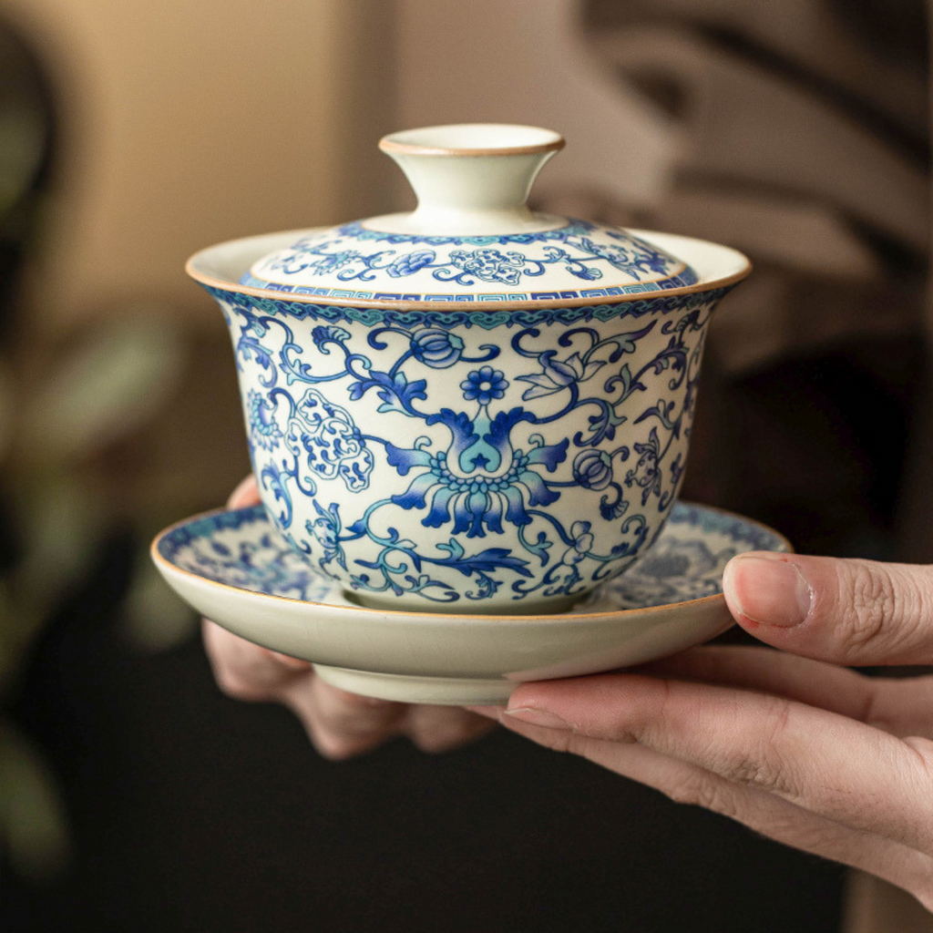 Blue and White Lotus – Porcelain Gaiwan