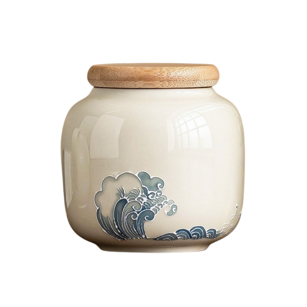 Relief Ocean Wave – Ceramic Tea Caddy