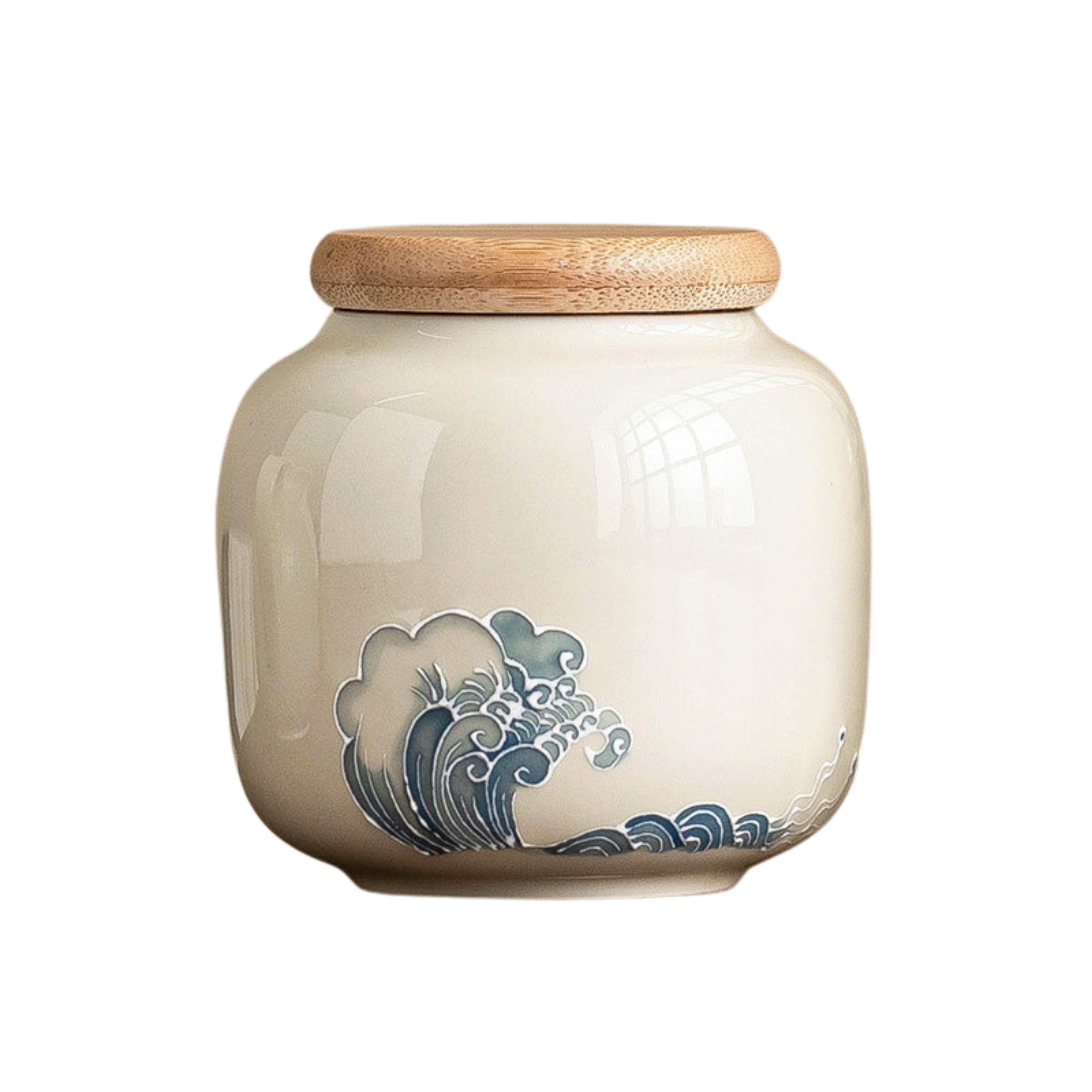 Relief Ocean Wave – Ceramic Tea Caddy