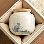 Relief Ocean Wave – Ceramic Tea Caddy