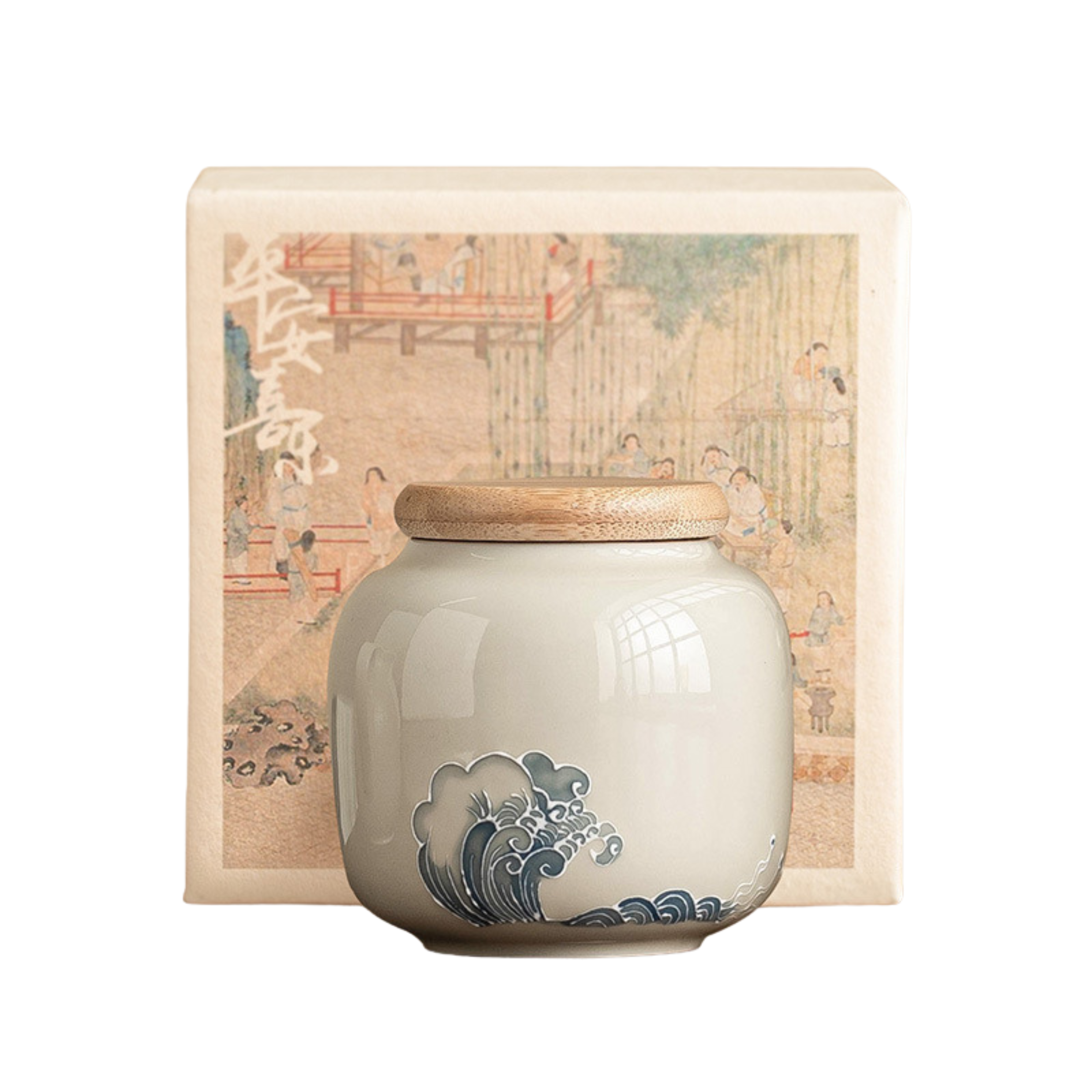 Relief Ocean Wave – Ceramic Tea Caddy